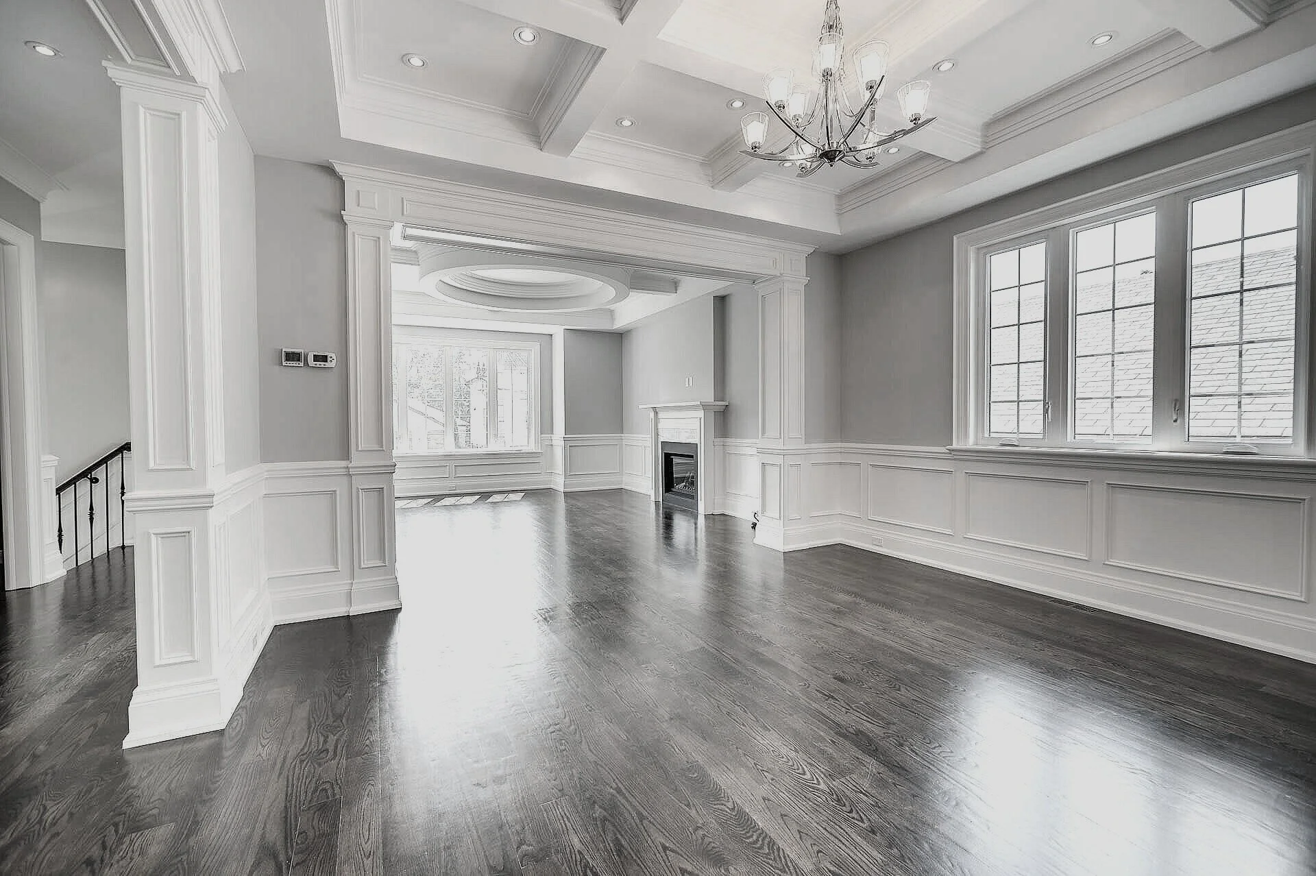 Detail of fine wood crown molding and trim — Raleigh finish carpentry